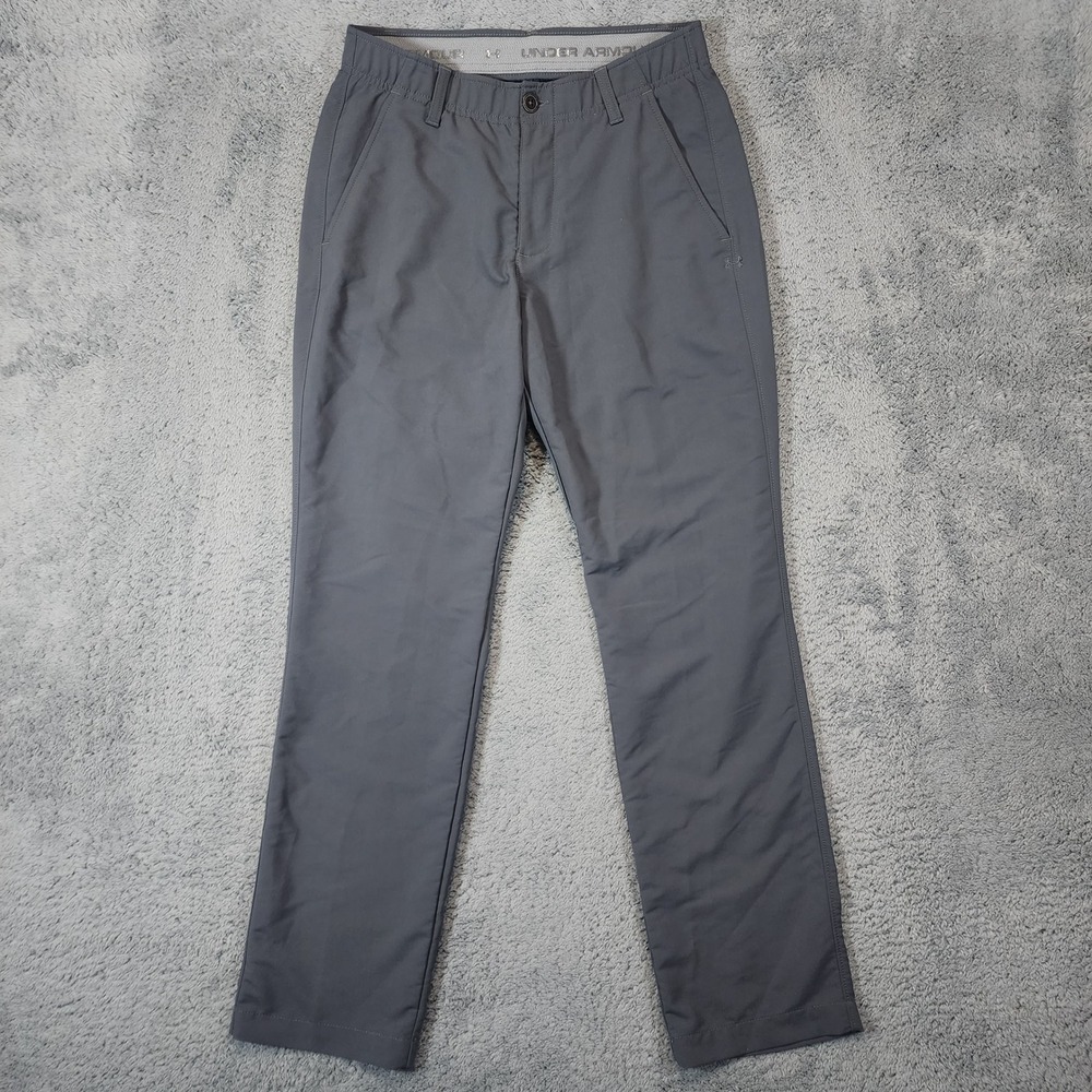 Under Armour Performance Pants Mens 30x30 Gray Golf Chino Elastic Waist Stretch - Picture 1 of 11